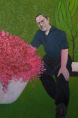 עציץ פורח, שמן על בד, 70/120, 2016