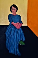 שמלה כחולה, שמן על בד, 130/80, 2018