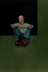 יושב עם נעליים אדומות, שמן על בד, 120/160, 2008
