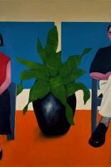 זוג ועציץ, שמן על בד, 160/130, 2019