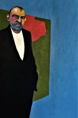 קומפוזיציה עם גבר, שמן על בד, 130/80, 2018